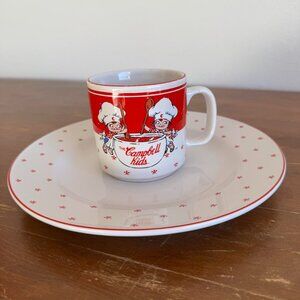 Campbell Kids 1991 Mug and Plate Set, Vintage Kitchen Collectible